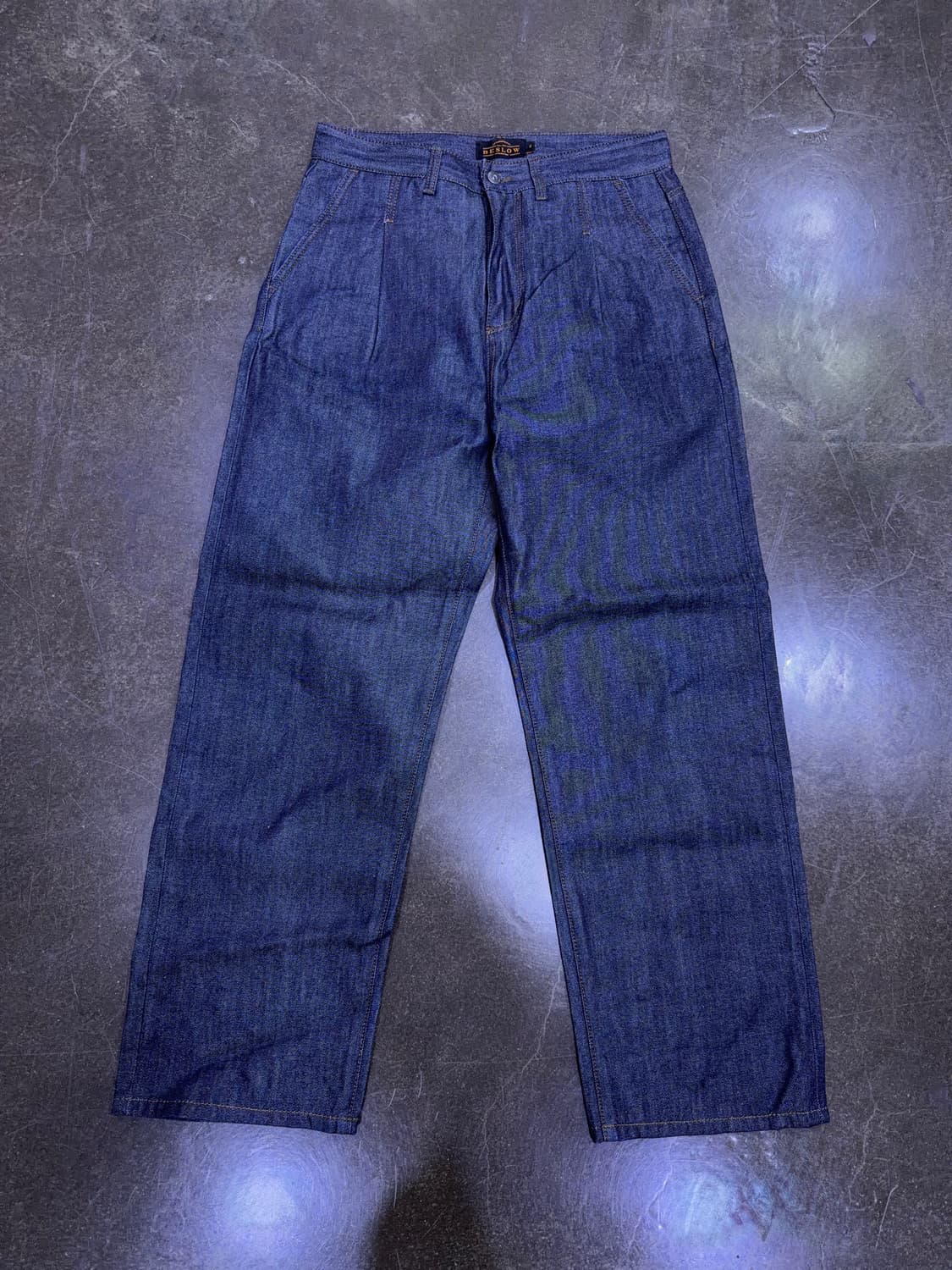 비슬로우 와이드 투턱 셀비지 데님팬츠 딥인디고 32 상품이미지1