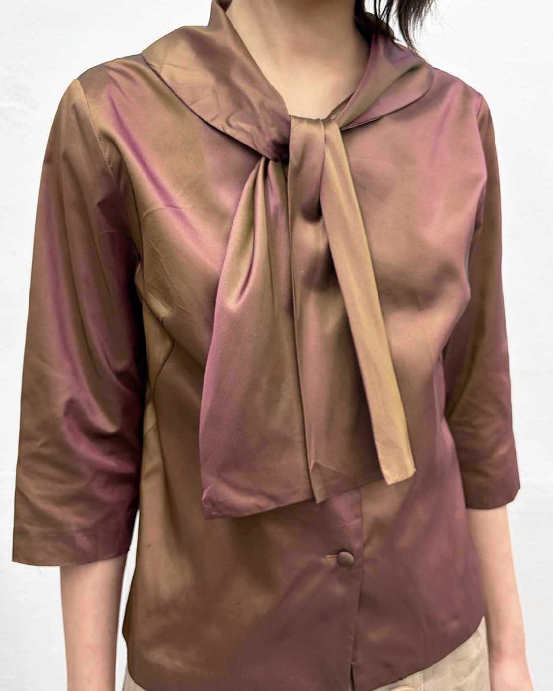 빈티지 타이넥 홀로그램 셔츠 상품이미지4