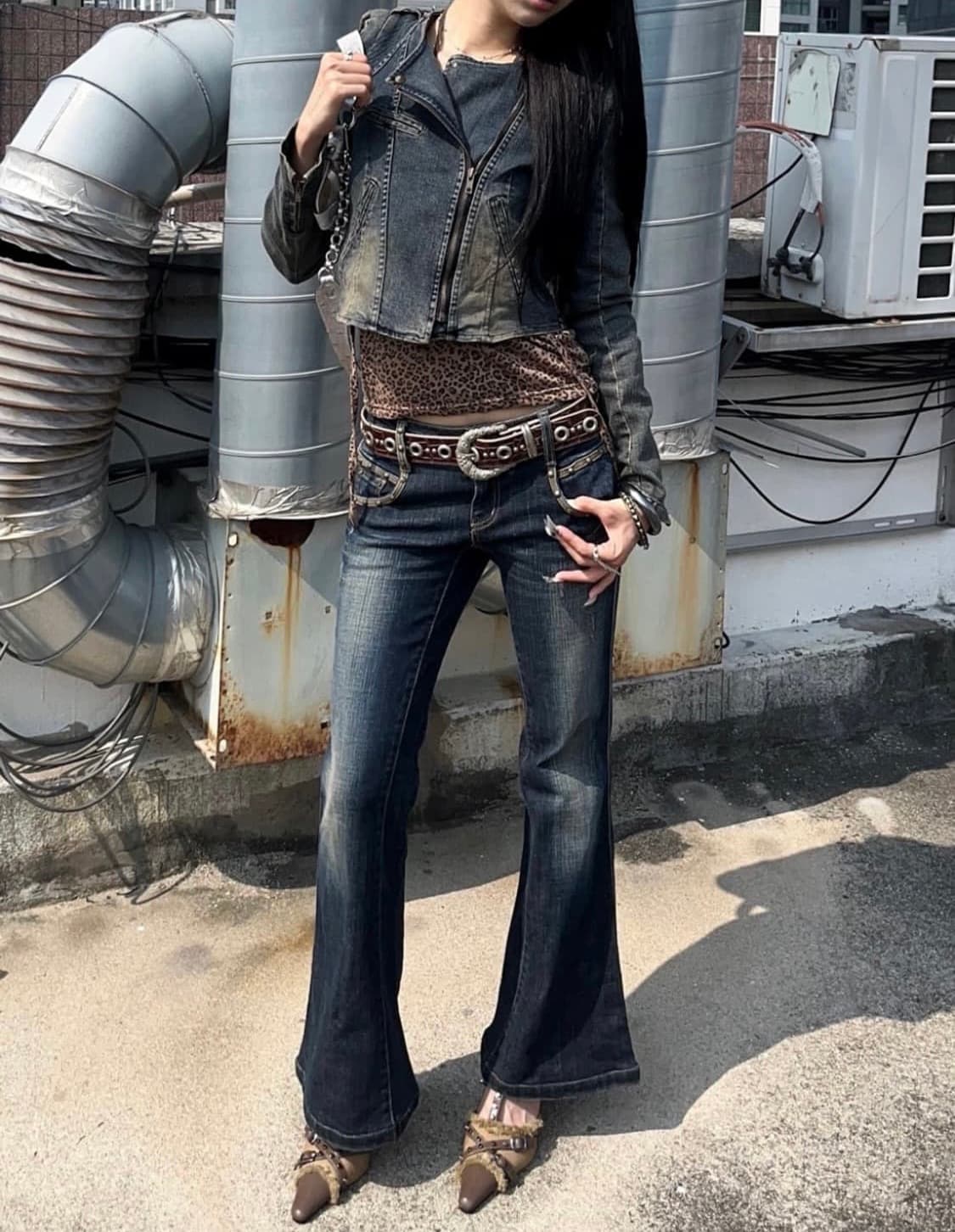 빈티지 디테일 데님 숏 자켓 상품이미지1