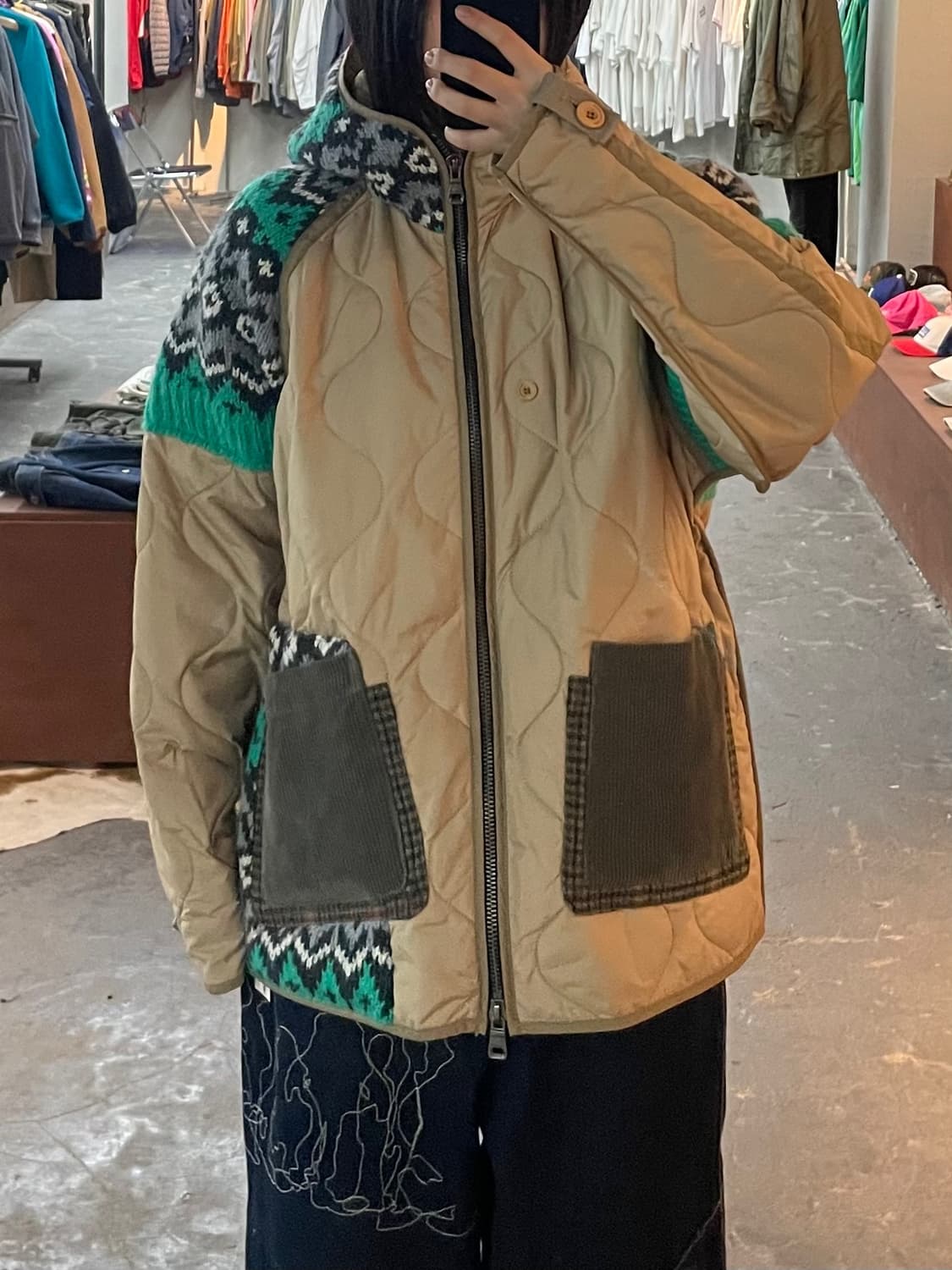 앤더슨벨 니트 패치드 퀄티드 파카 자켓 H2100 상품이미지1