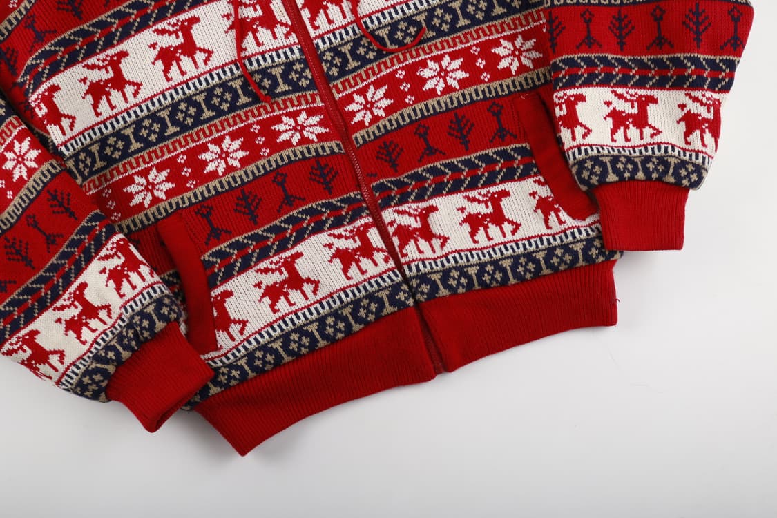 [여성 F] 빈티지 노르딕 양털 니트 후드집업 상품이미지3