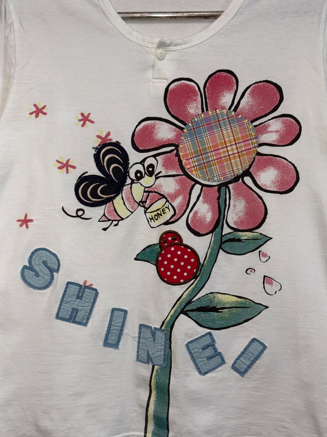 White patch honey bee cotton sleeve 상품이미지2