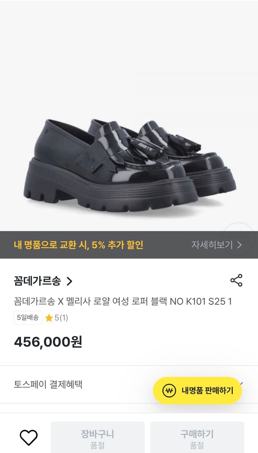 꼼데가르송x멜리사 로퍼 블랙 상품이미지4