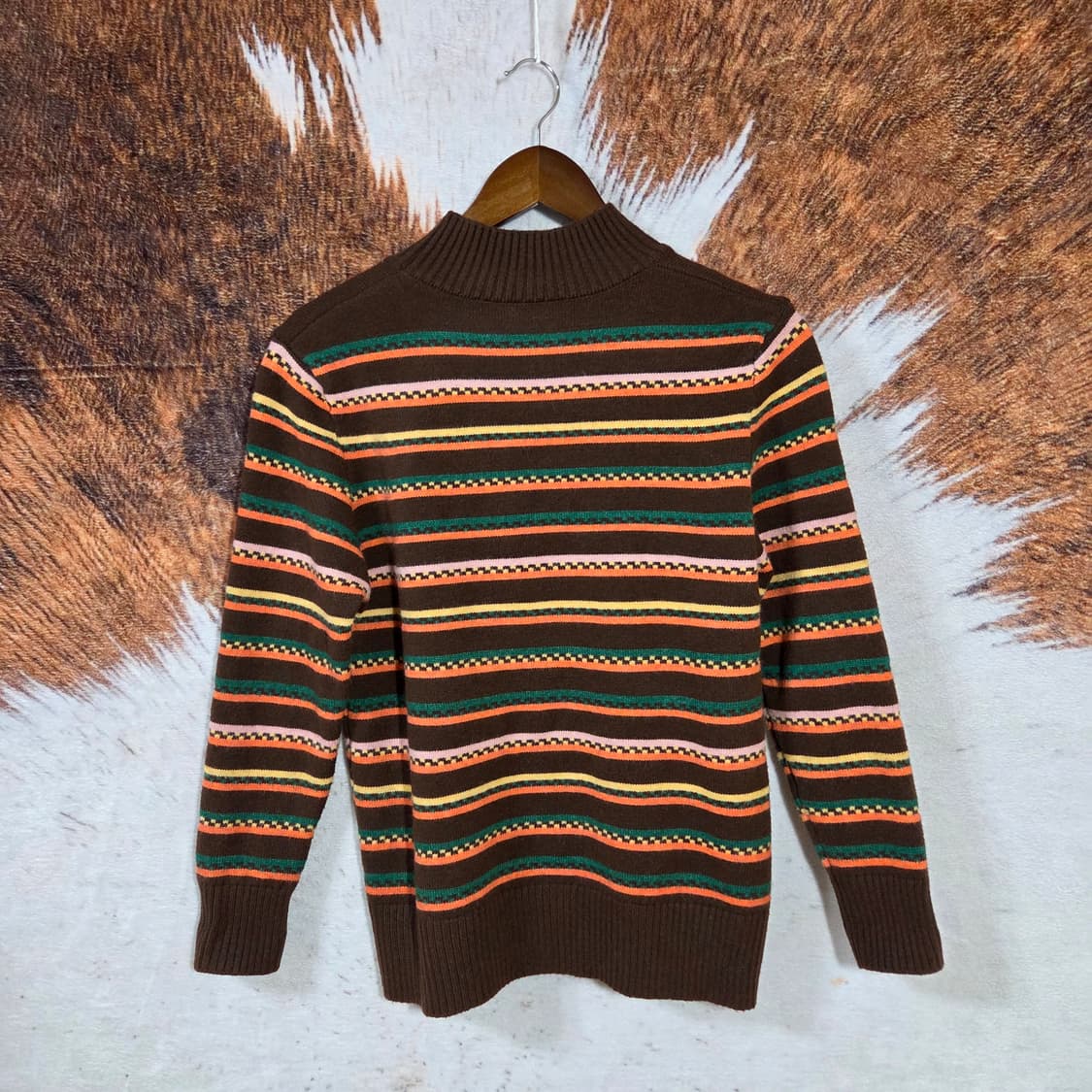 빈티지 브라운 오렌지 노르딕 패턴 니트 상품이미지4