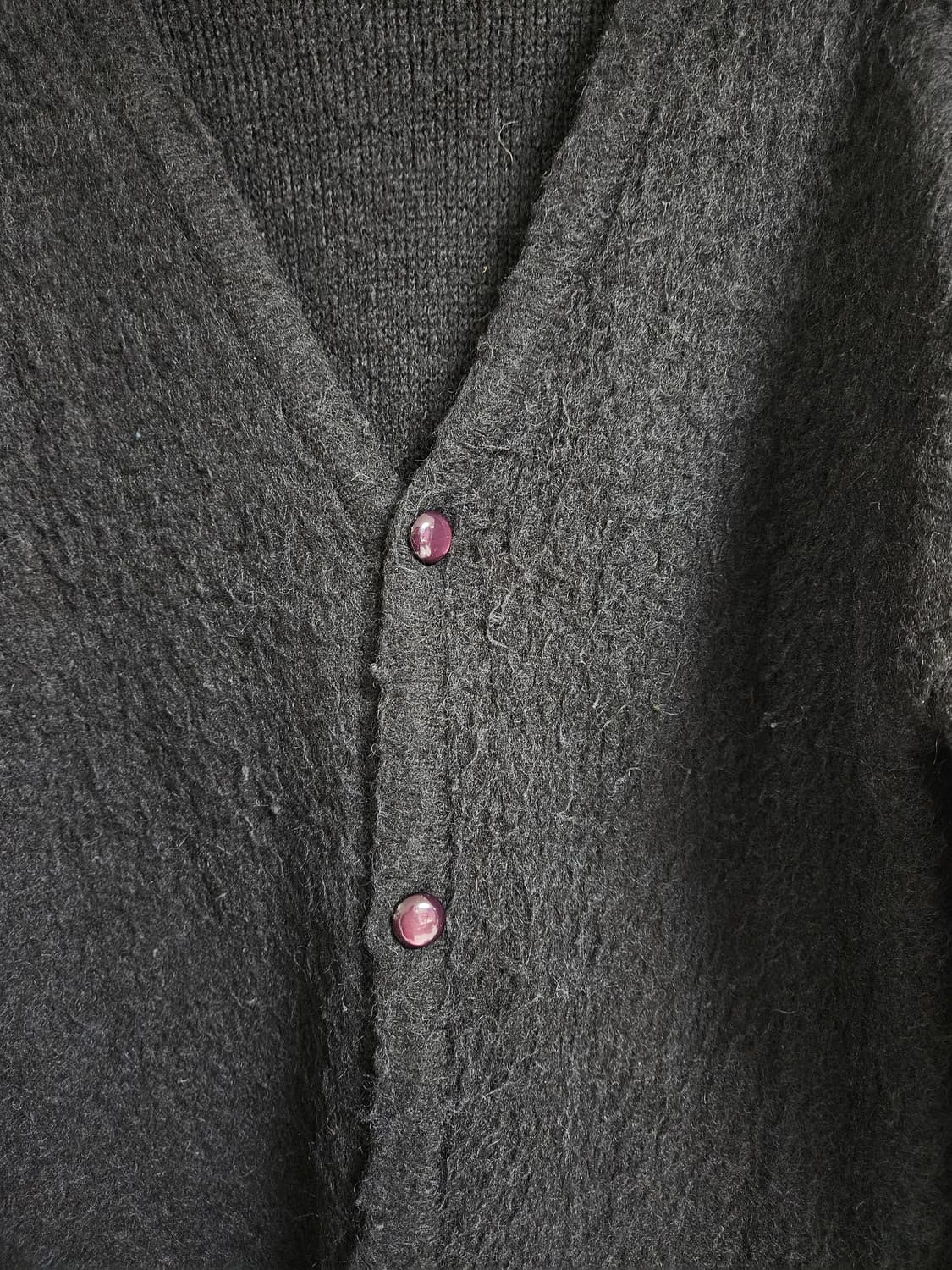 리타 LEATA 블랙 알파카 가디건 XL 상품이미지2