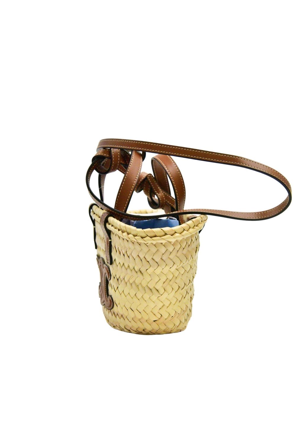 셀린느 라피아 & 카프스킨 나노 트리옹프 셀린느 클래식 파니에 탄 (정품 상품이미지3