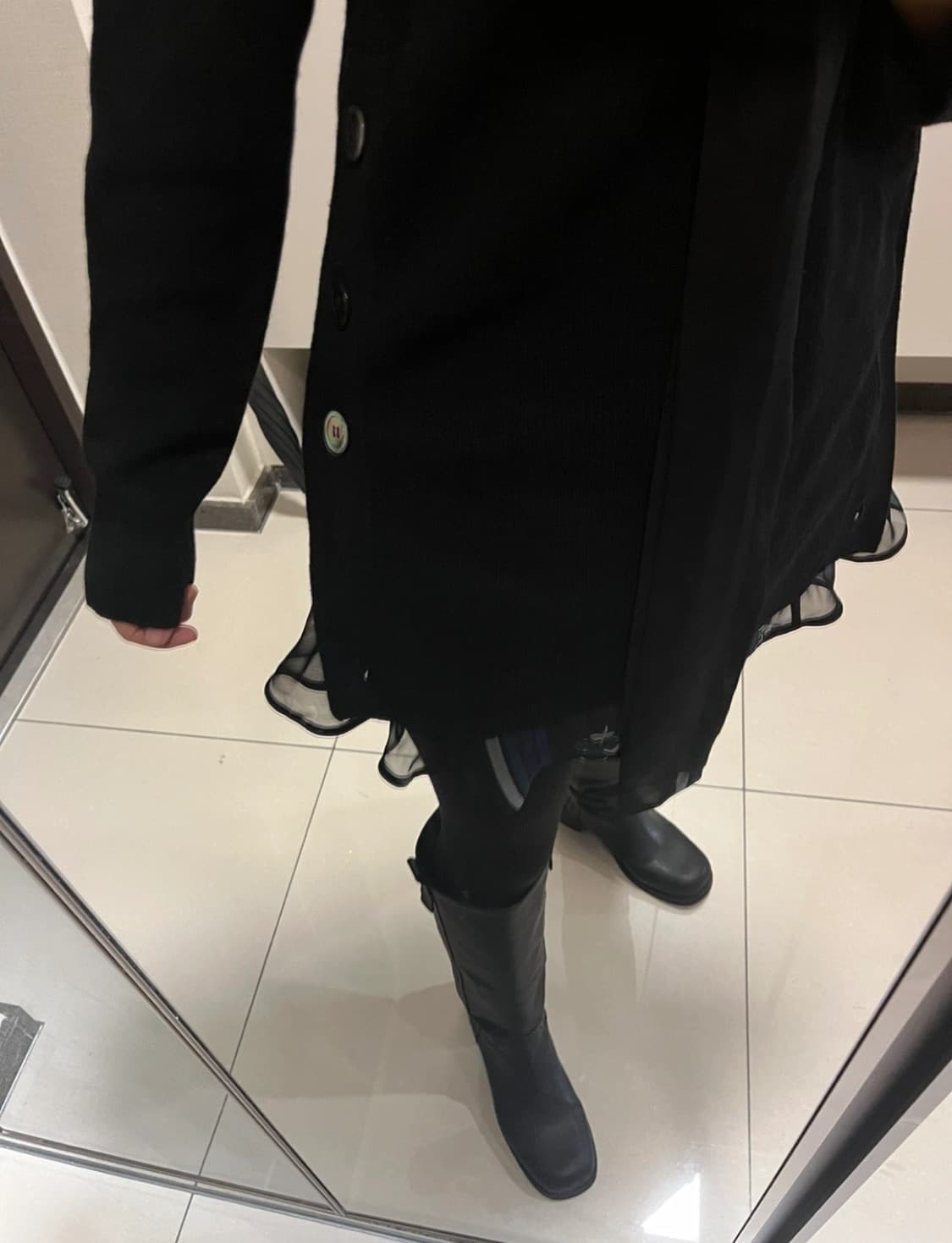 사카이 Sacai 니트 + 실크 블라우스 레이어드 상품이미지2