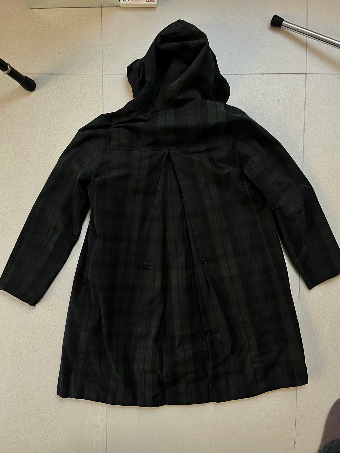 bless 체크 원 버튼 롱 코트 상품이미지3