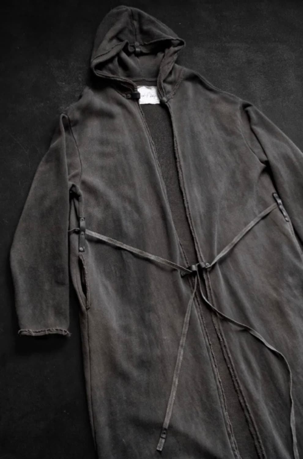 Lun Peng 카키시부 염색 후드 코트 상품이미지3