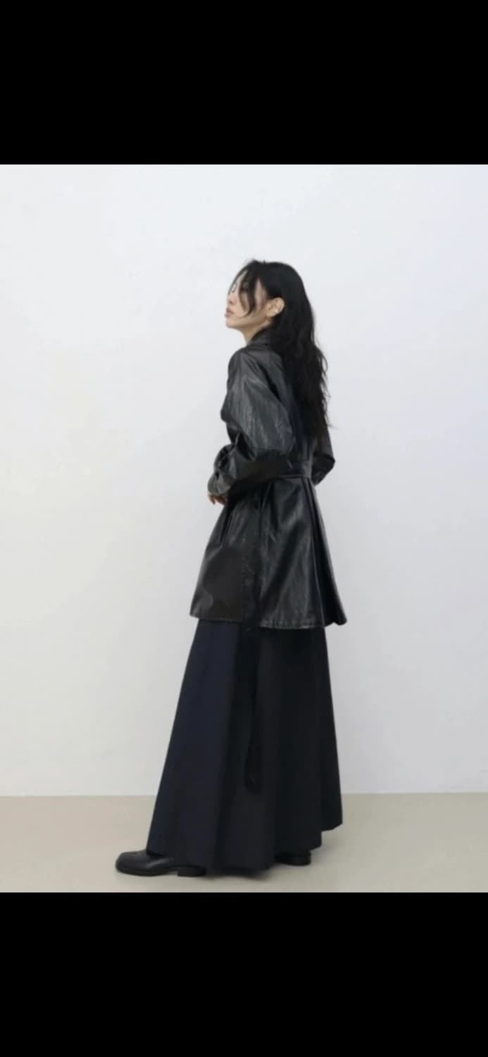 트리밍버드 21fw 하프 레더자켓(벨트O) 브라운 상품이미지3