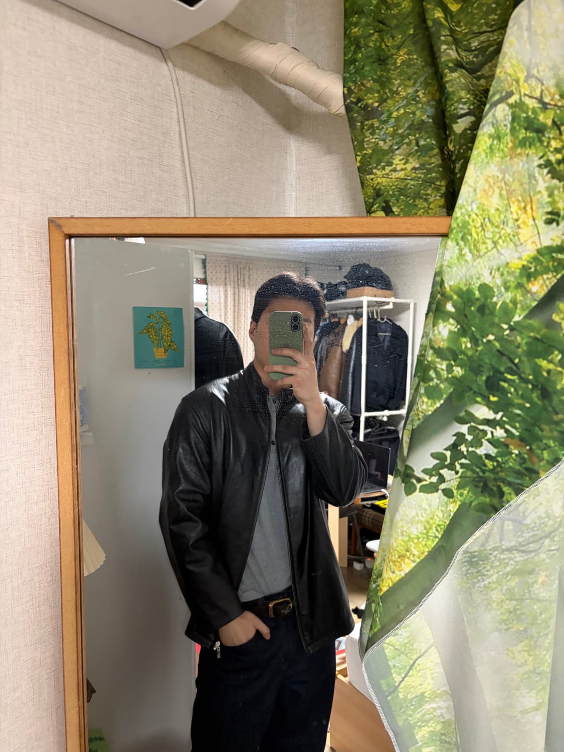 105) 00s 빈티지 램스킨 양가죽 레더 자켓 상품이미지3