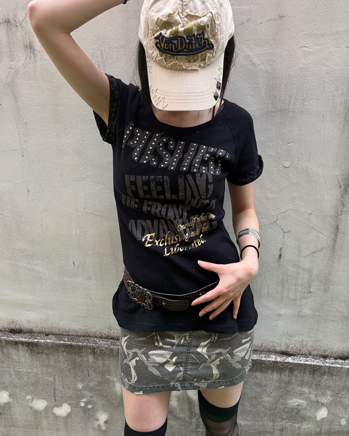 Y2K Rockstar Graphic Slim T-shirts 상품이미지2