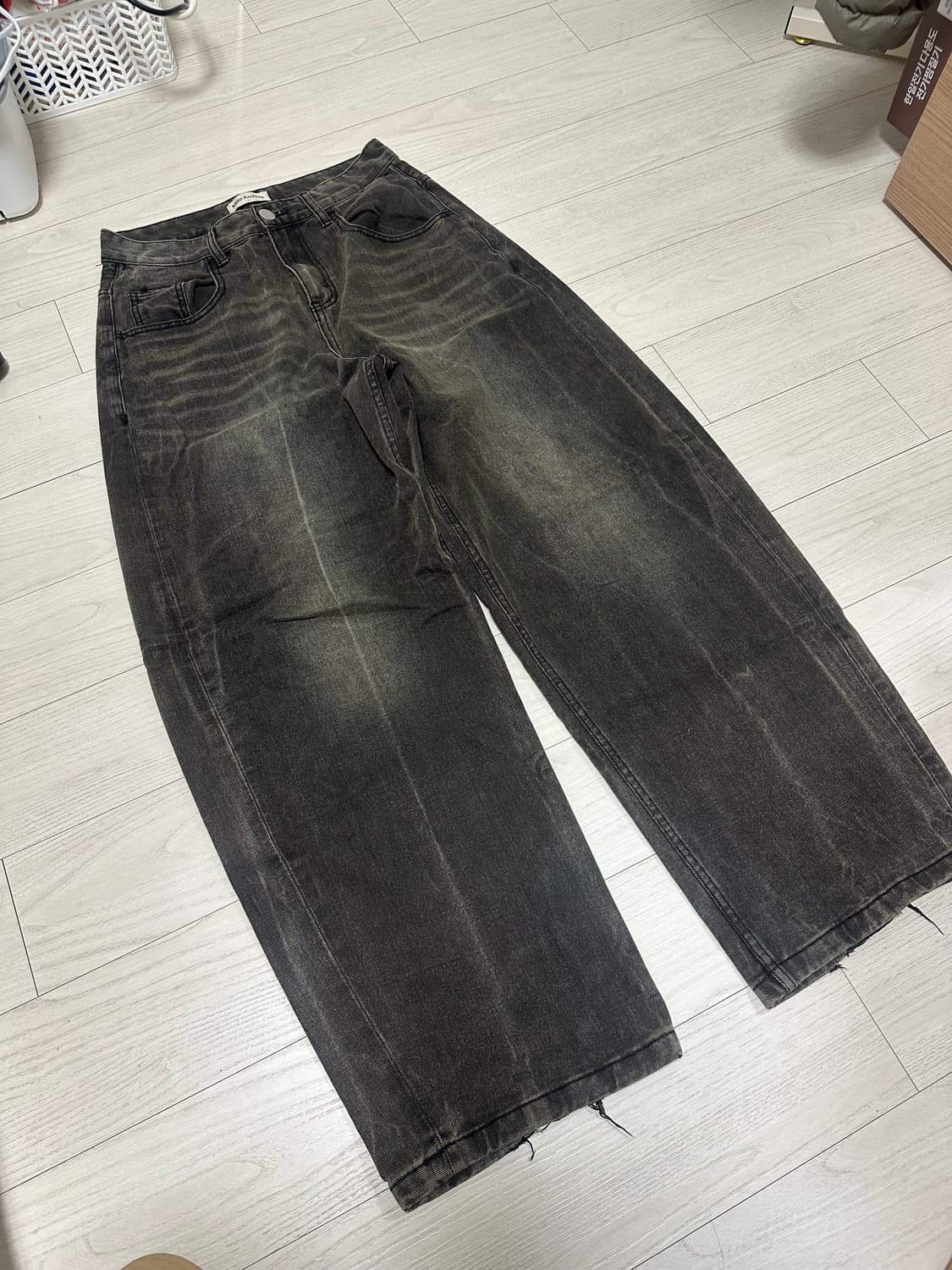 밀로아카이브 커브드 데님 팬츠 M 워시드브라운 상품이미지2