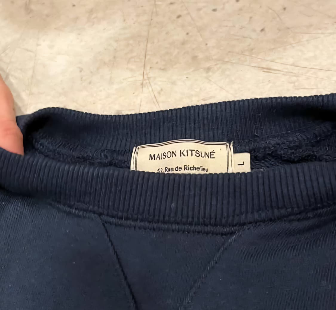 메종키츠네 네이비 맨투맨 L 상품이미지3