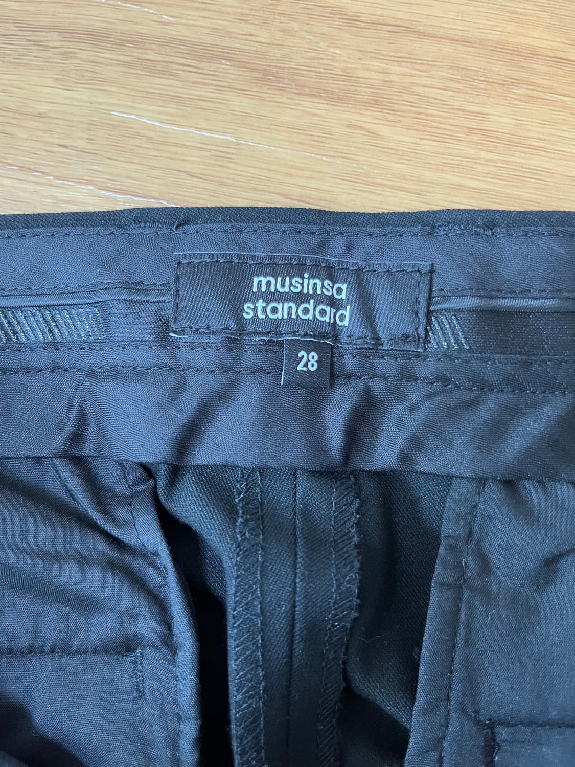 무탠다드 리얼 와이드 히든 밴딩 슬랙스 블랙 28 상품이미지2