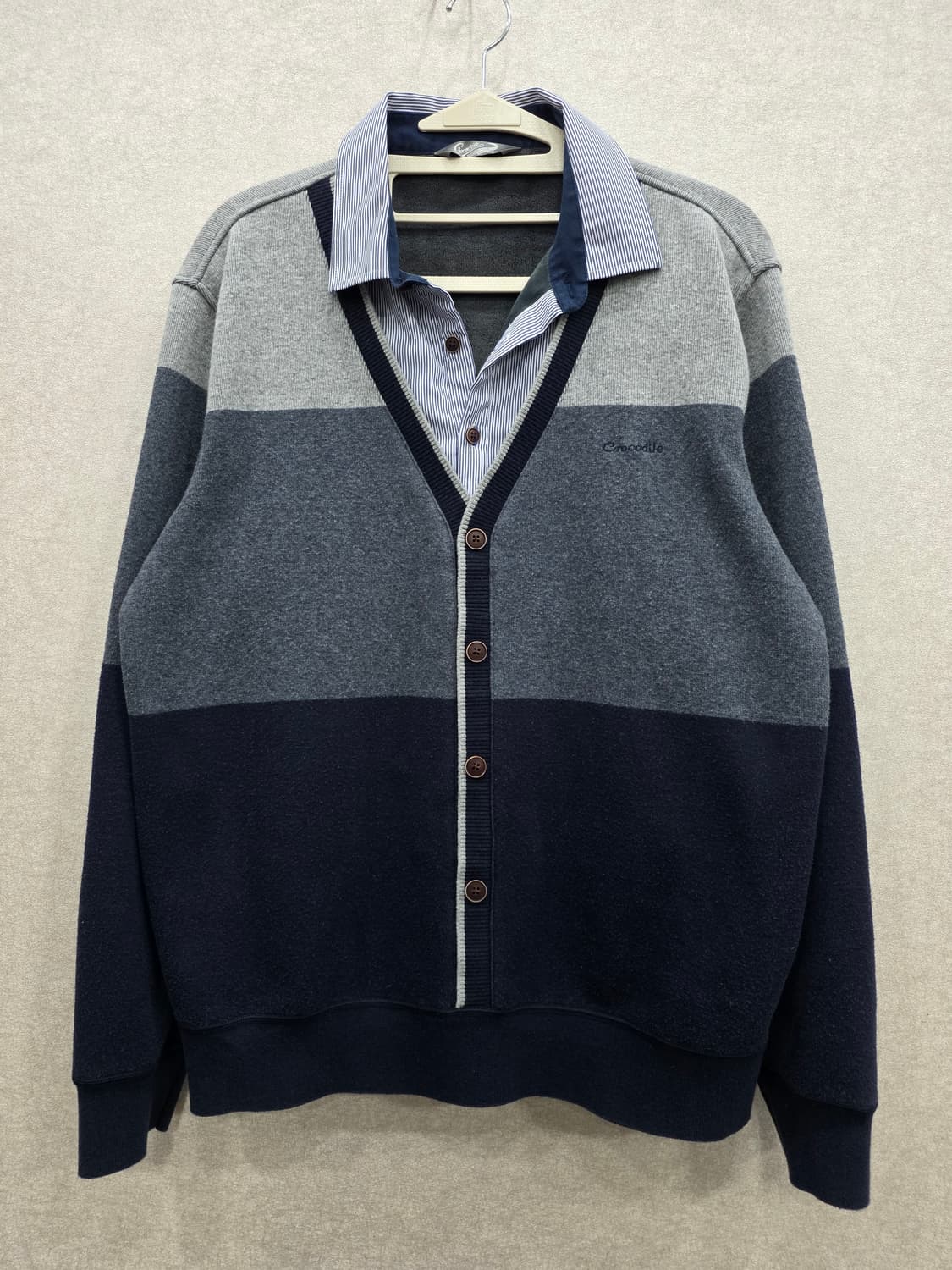 크로커다일  Crocodile 셔츠 레이어드 가디건 상품이미지1