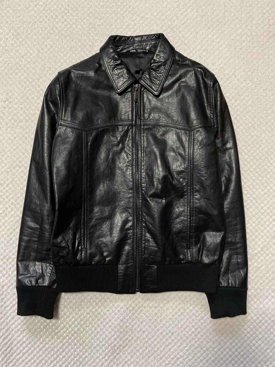 ZARA 자라 웨스턴 무드 카우하이드 버팔로 소가죽 레더 자켓 상품이미지2