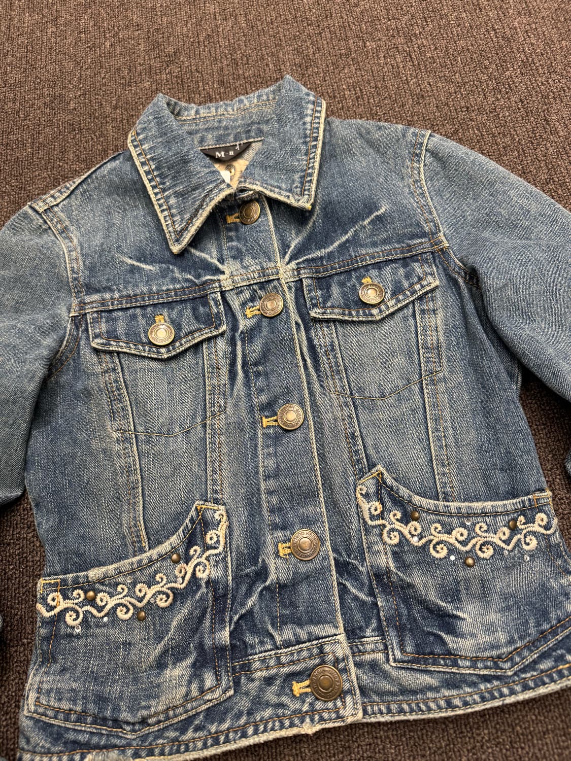 M)Japanese vintage 문양 자수 여성 데님자켓 상품이미지2