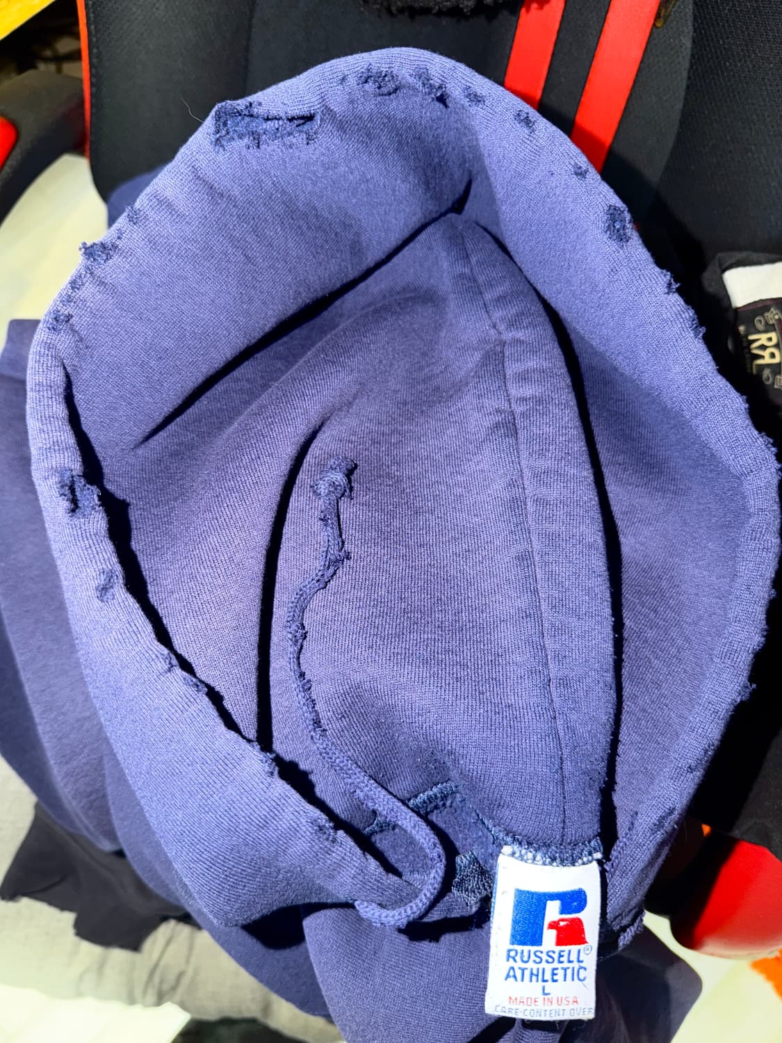 러셀 네이비 디스트레드 후드집업 / USA 생산 / L 상품이미지5