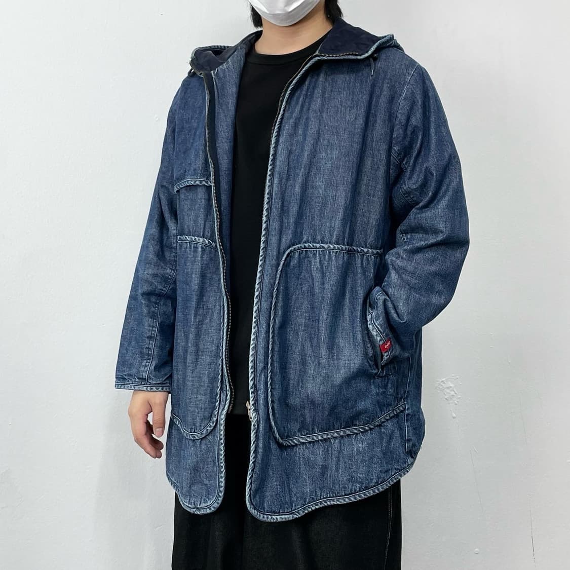 XL 리바이스 레드탭 비대칭 누빔 데님 코트자켓 상품이미지1