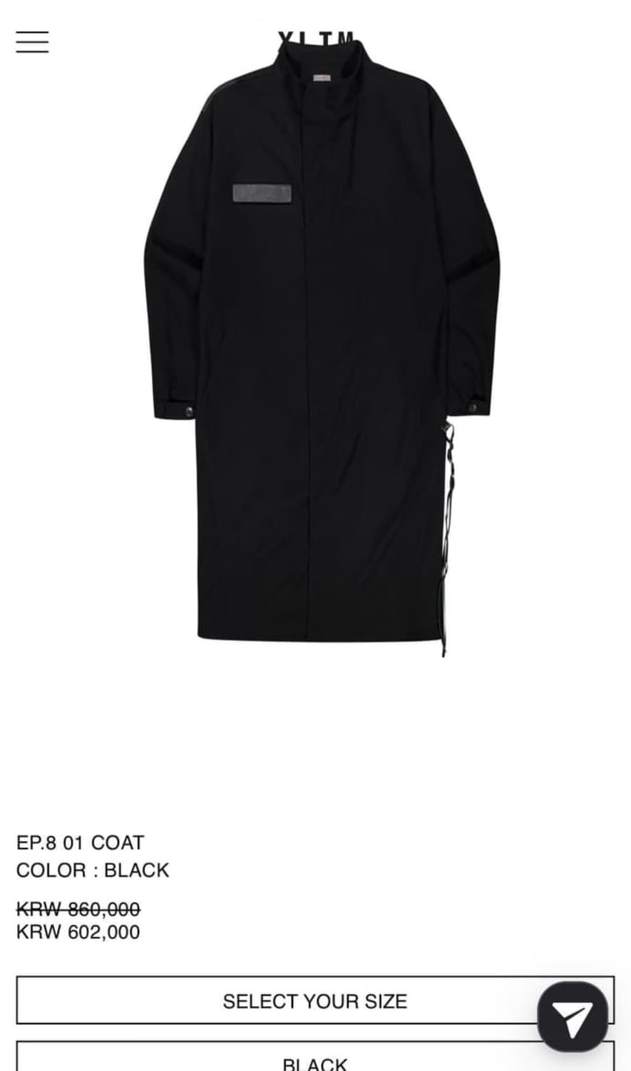 xlim ep 8 coat XL 상품이미지1