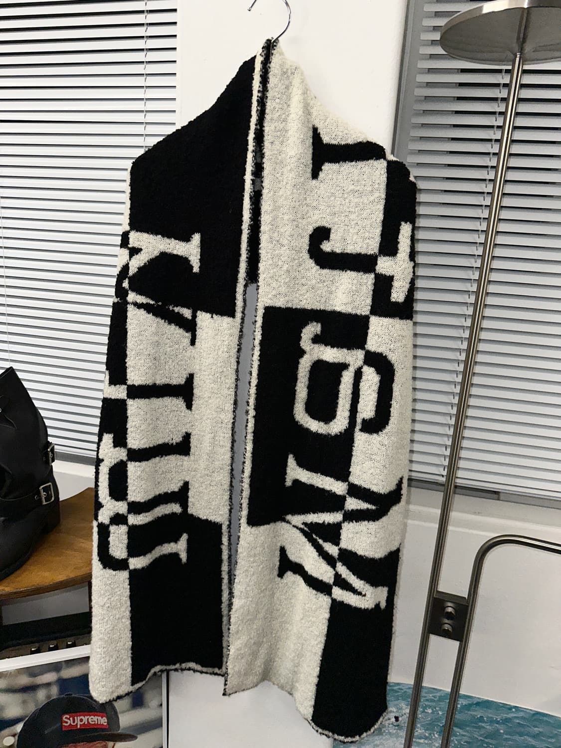 Matin kim 체커보드 컬러 머플러 os 상품이미지2