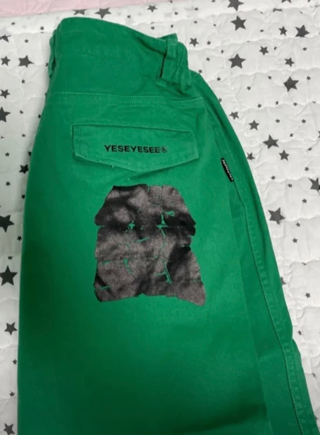 예스아이씨 Patched Twill Pants Green s 새상품 상품이미지3
