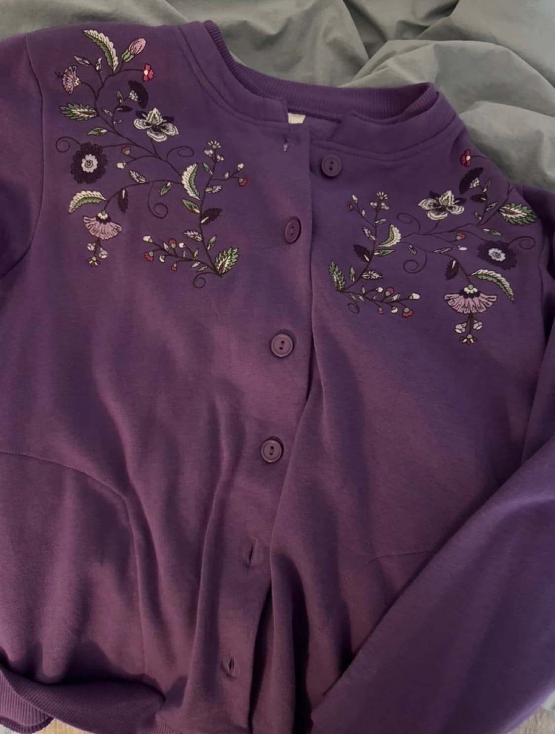 빈티지 퍼플 자수 가디건 상품이미지1