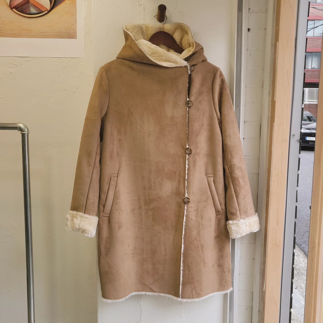 Seuseed 에코퍼 베이지 무스탕 상품이미지3