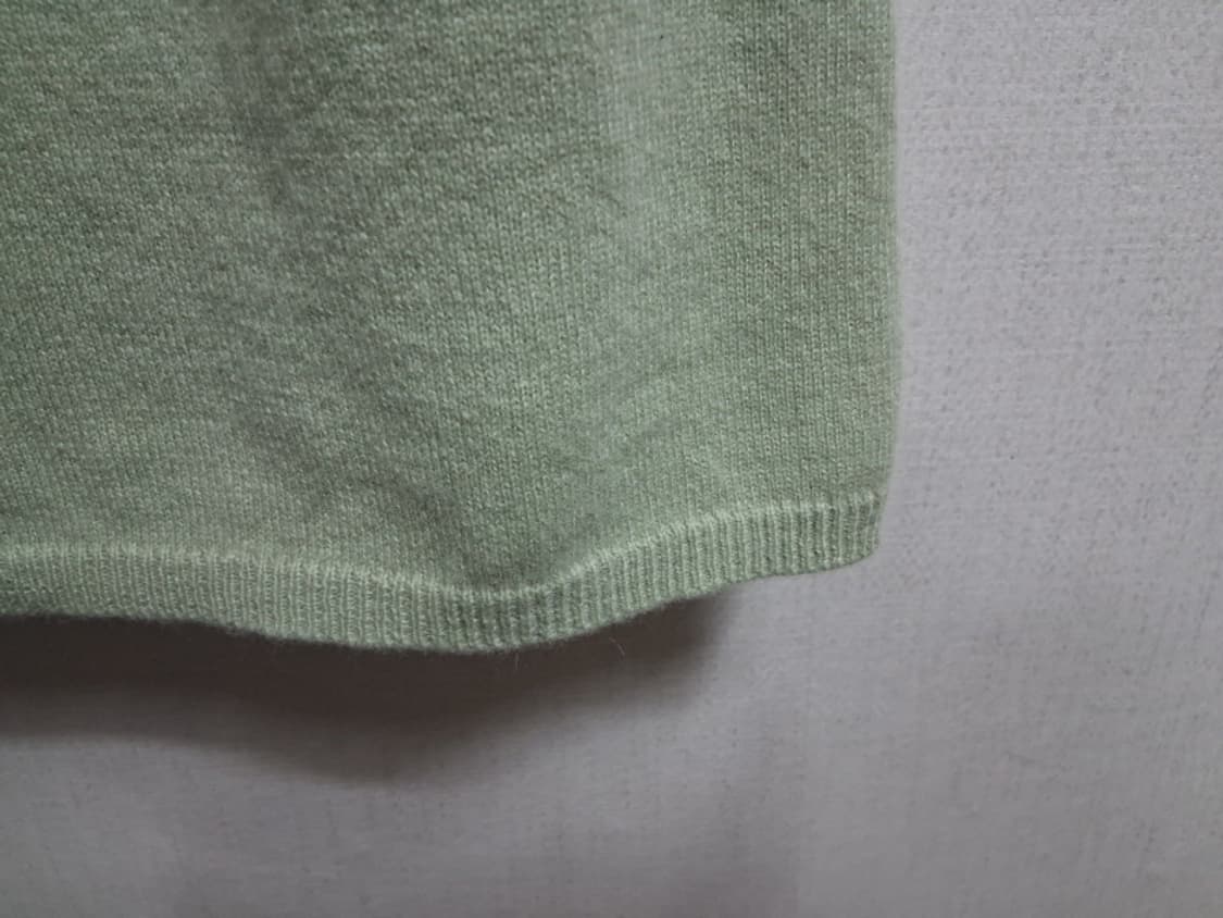 일본빈티지수입 CHAMTEX  라이트그린 100%퓨어캐시미어 폴라티 민소 상품이미지5