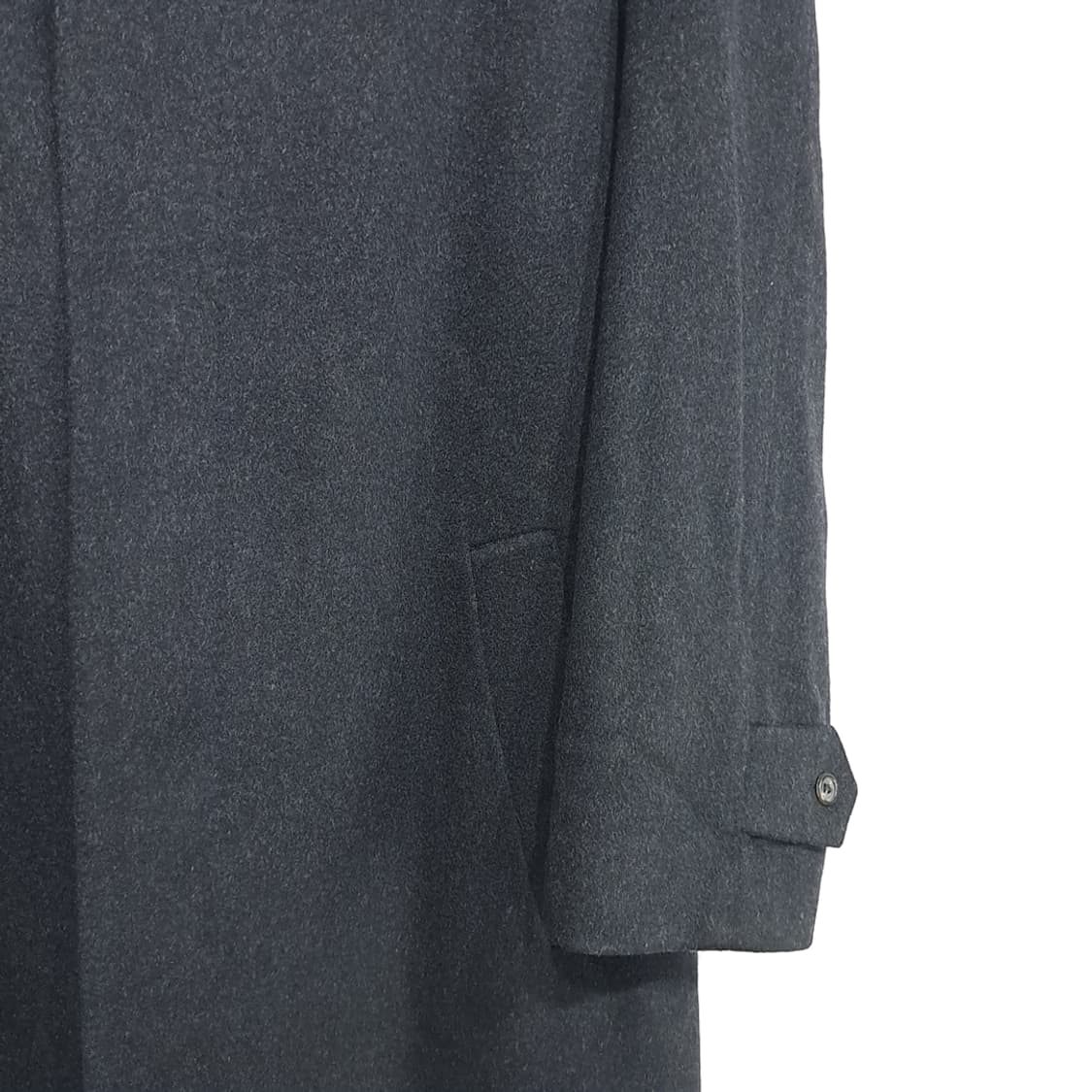 CL286 L 버버리 90s 독일판 울 히든버튼 블랙 코트 상품이미지8