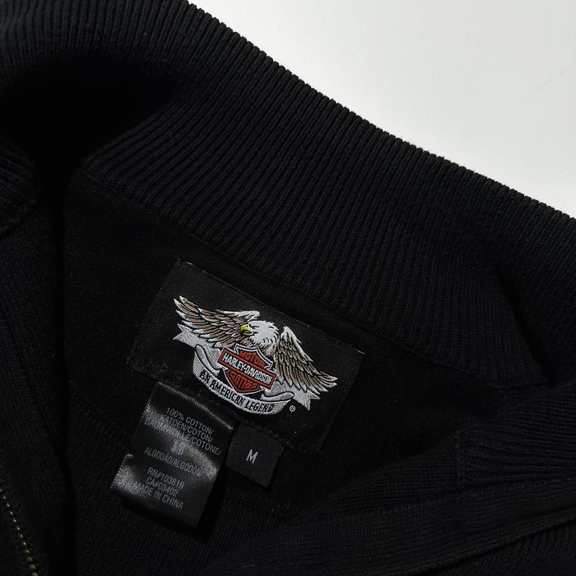 할리데이비슨 사이드로고 하프집업 니트 블랙 상품이미지4