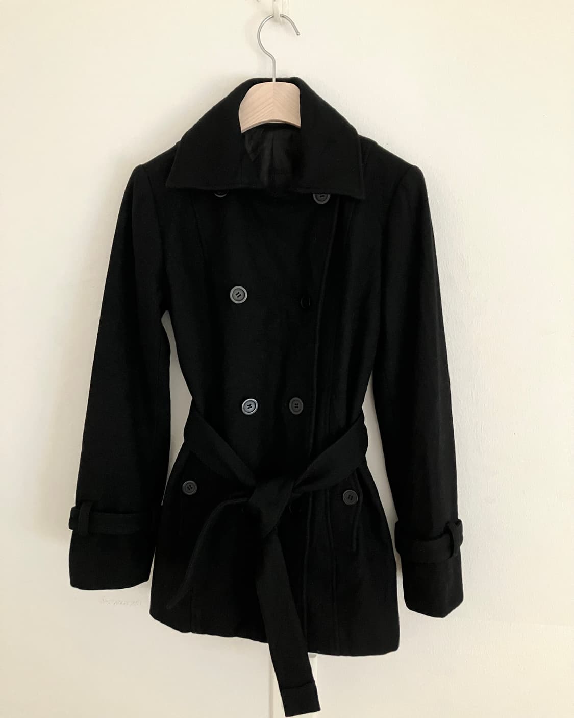 블랙 더블 코트 상품이미지3