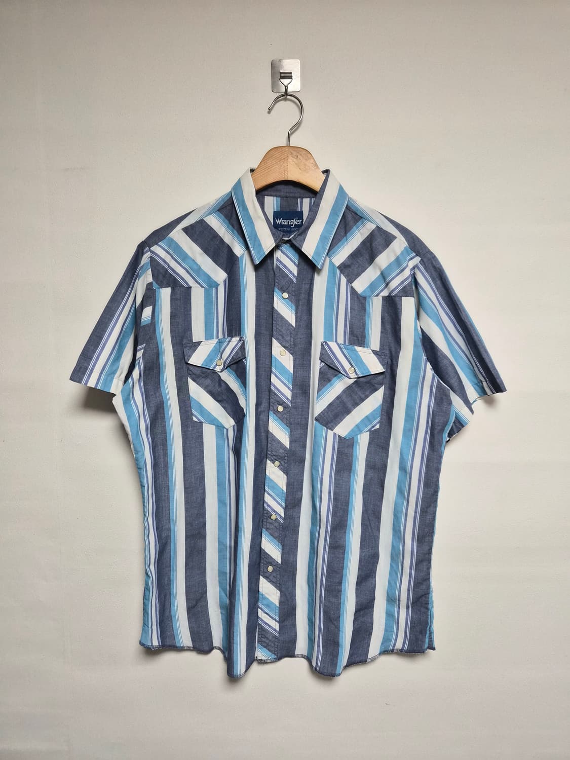 랭글러Wrangler 체크 웨스턴 반팔 셔츠 L - S361 상품이미지1