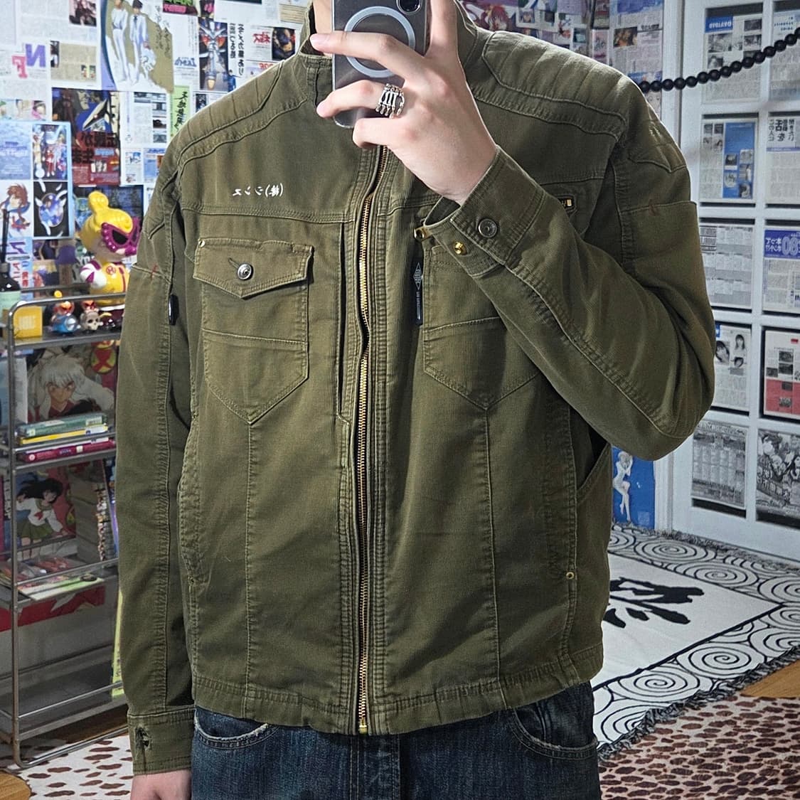 JPN 카키 라이더 무드 코튼 자켓 상품이미지1