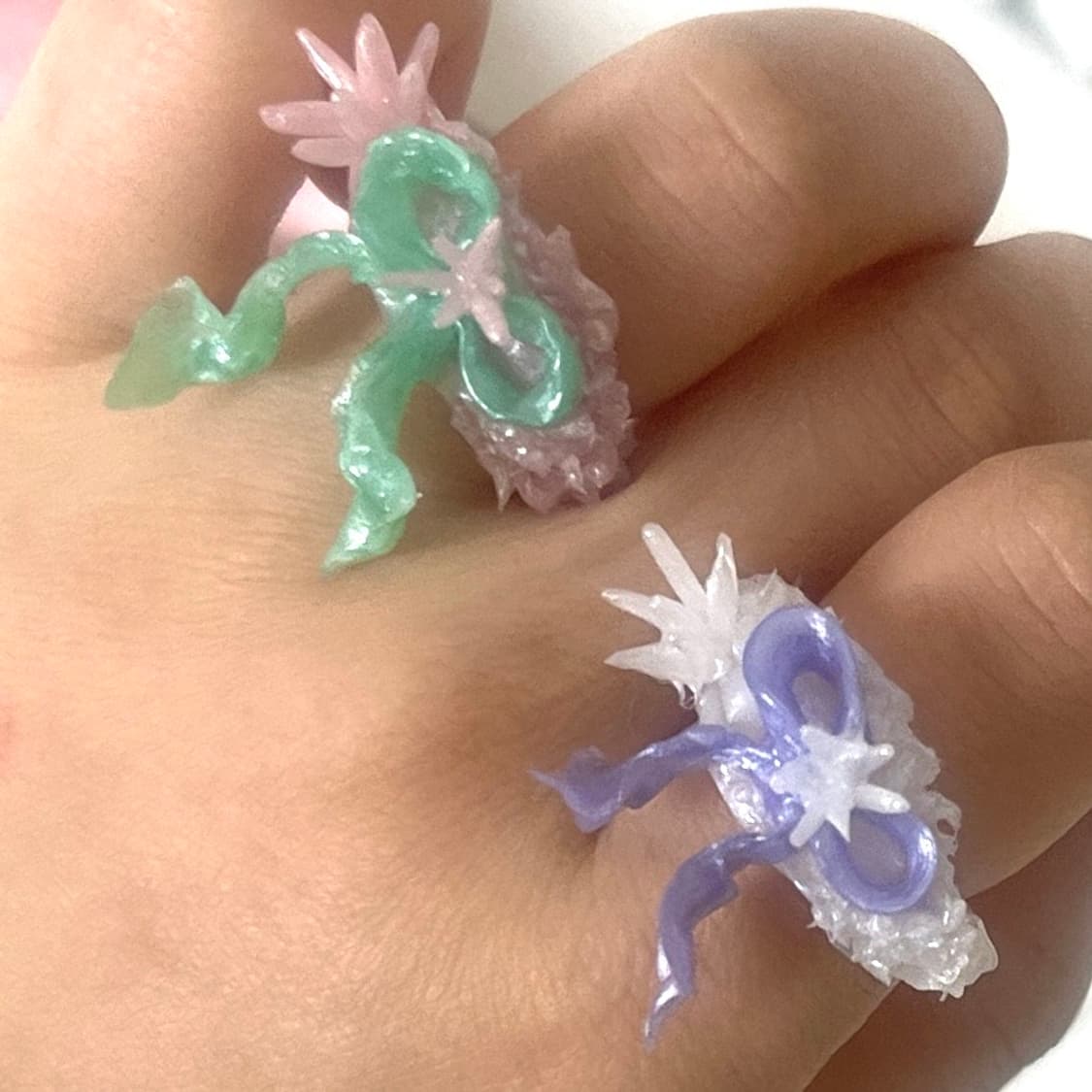 ⋆౨ৎ˚⟡˖ ࣪리본산호초 ring ୨୧ ∴∵∴ ( 핑크민트 / 보라 ) 상품이미지1