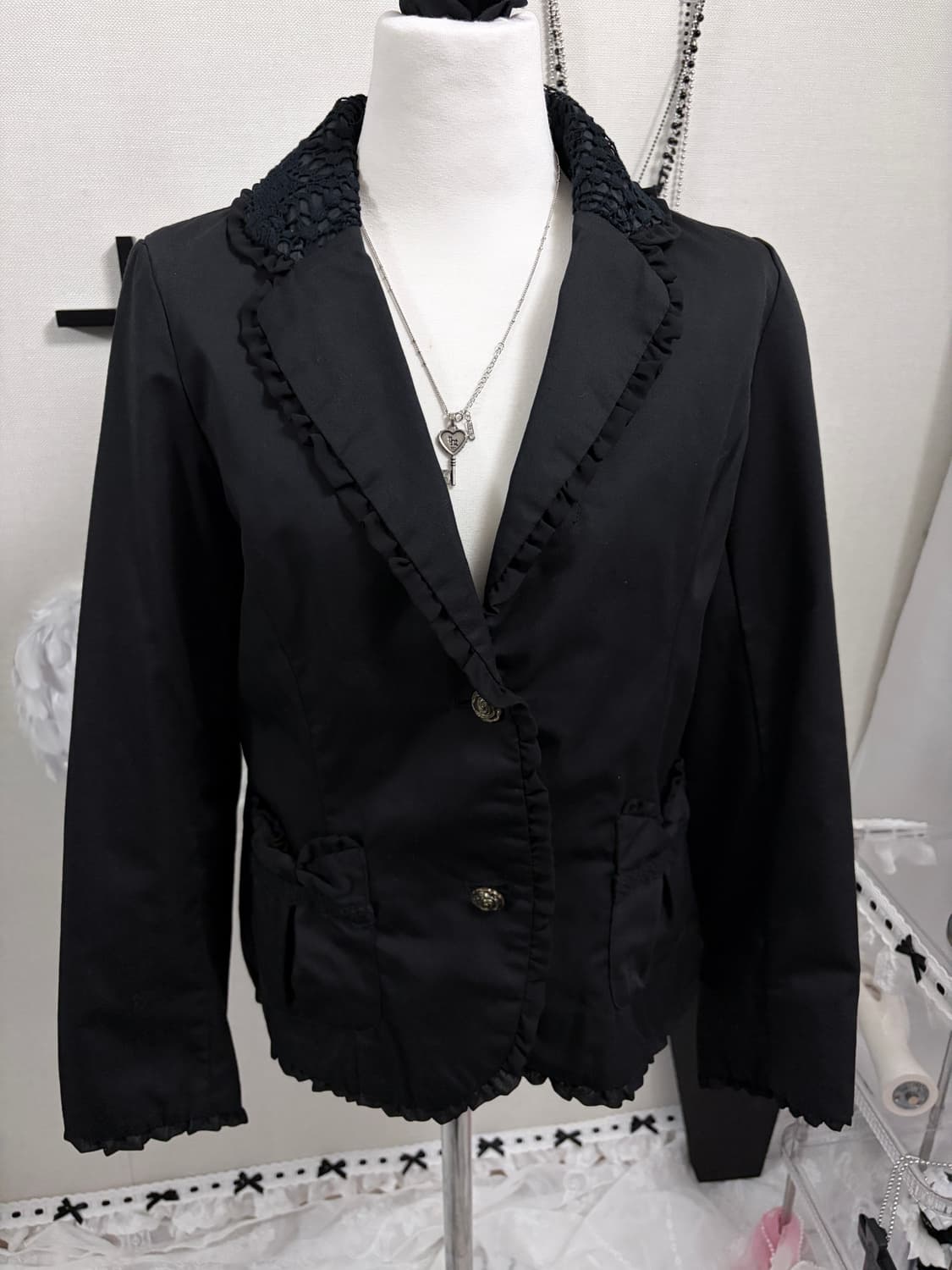 액시즈팜 엑시즈팜 리본 프릴 자켓 상품이미지4