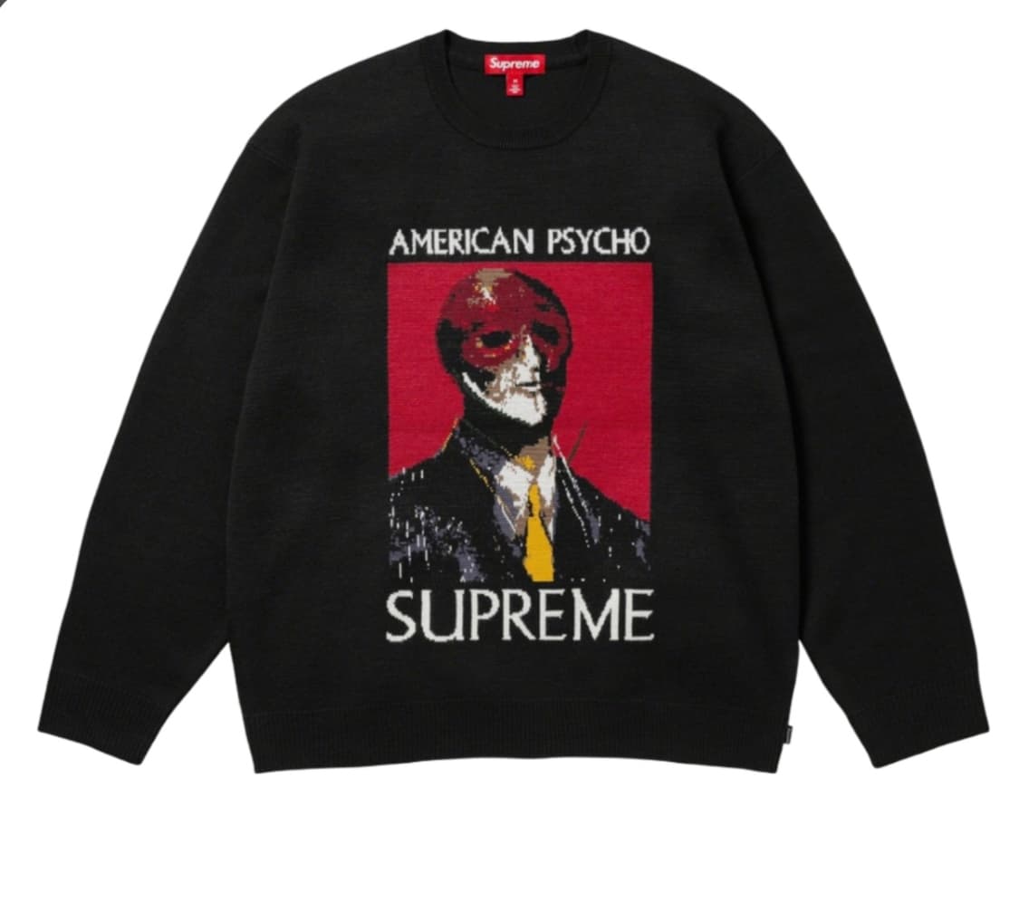 [M] 슈프림 아메리칸 사이코 스웨터 니트 블랙 상품이미지1