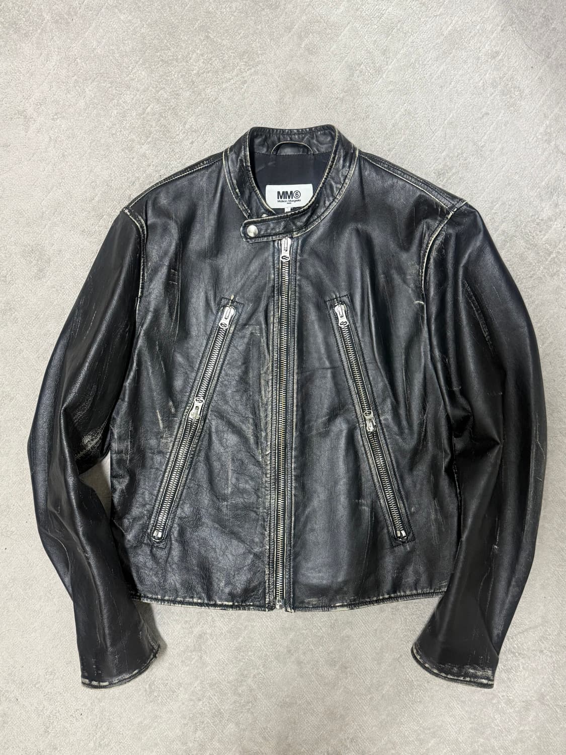 MM6 빈티지 이펙트 레더자켓 48 상품이미지1