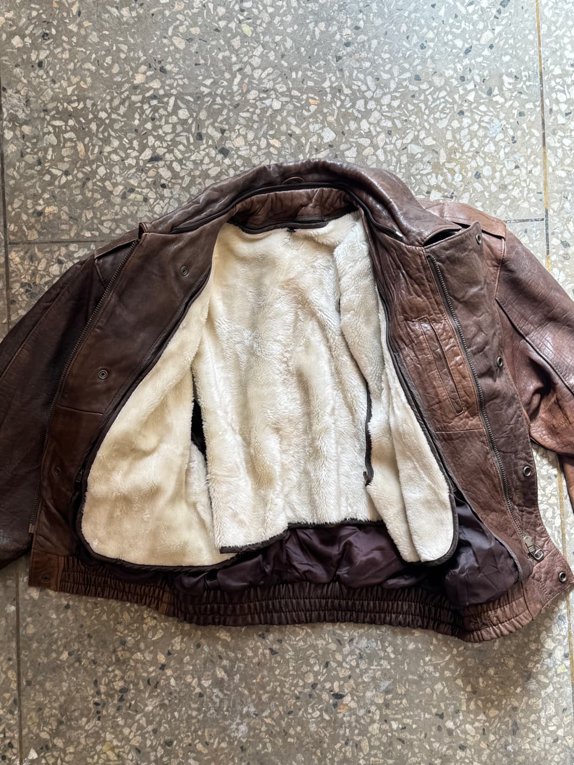 90s 빈티지 램스킨 멀티포켓 봄버자켓(O47) 상품이미지6