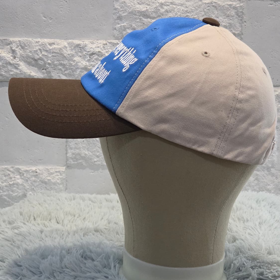 L6-9:m.m.a 코튼 배색 캡 베이지 블루 브라운(57-59) 상품이미지3