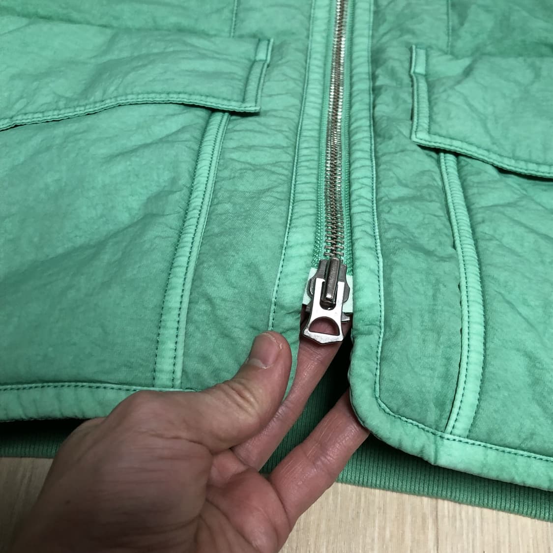 (48) 새상품 솔리드 옴므 23 SS 그린 가먼트 다이드 자켓 상품이미지5