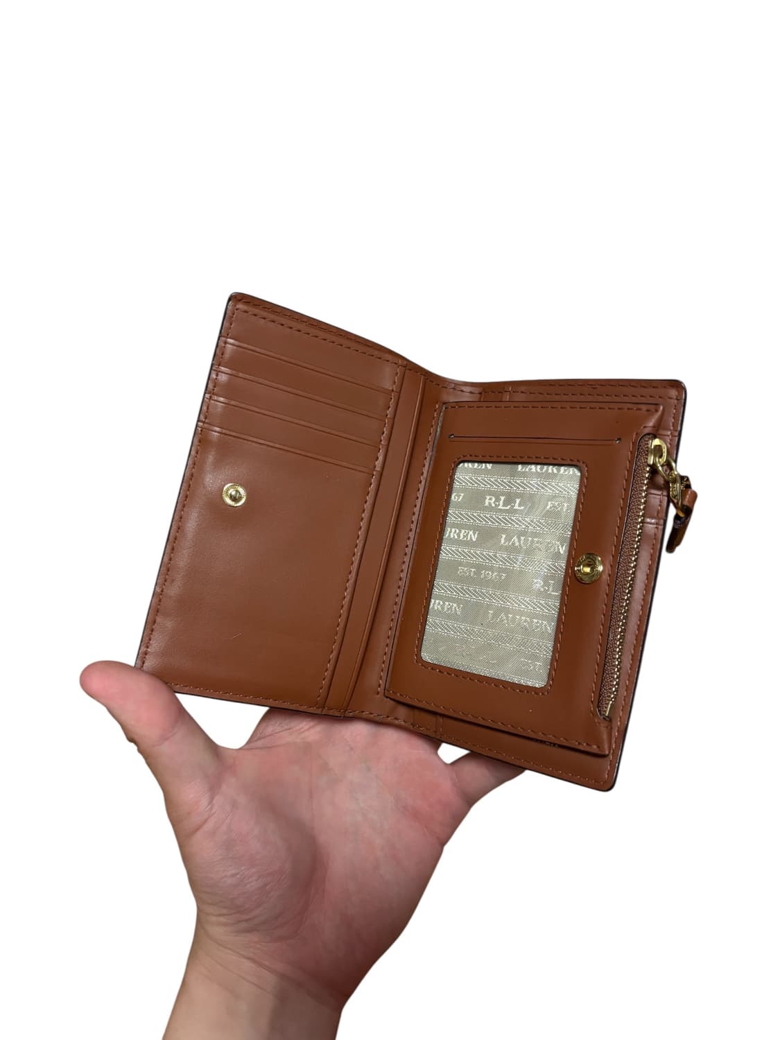 폴로 랄프로렌 RLL 브라운 레더 지갑 상품이미지6