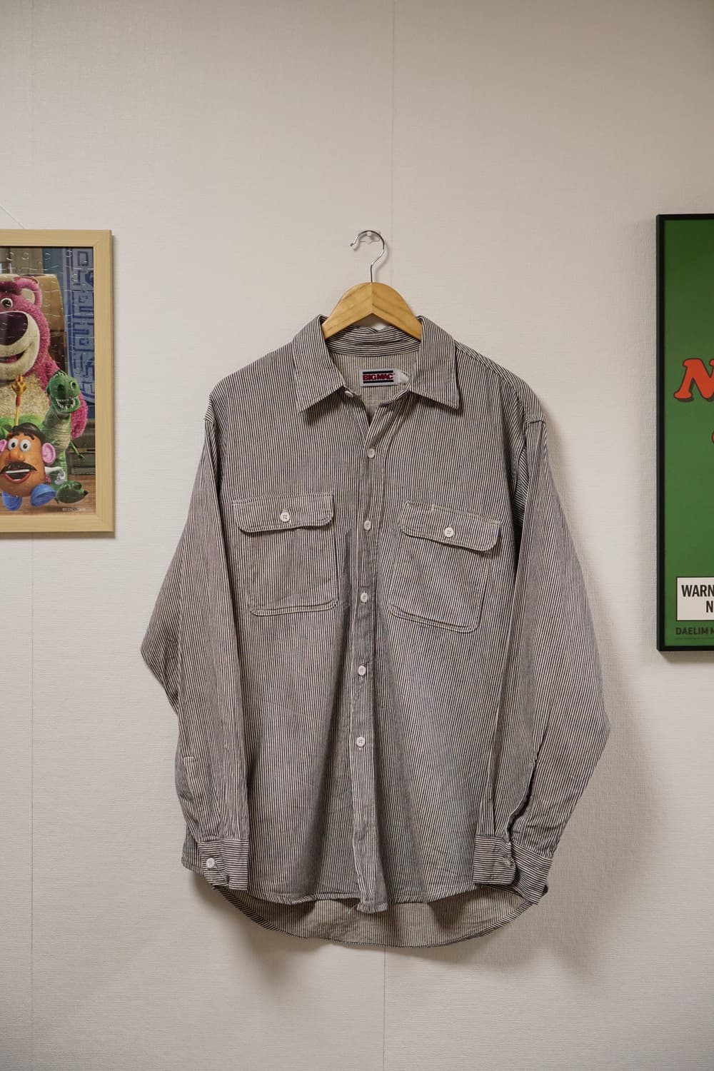 80~90’s Big Mac 히코리 스트라이프 워크 셔츠 상품이미지1