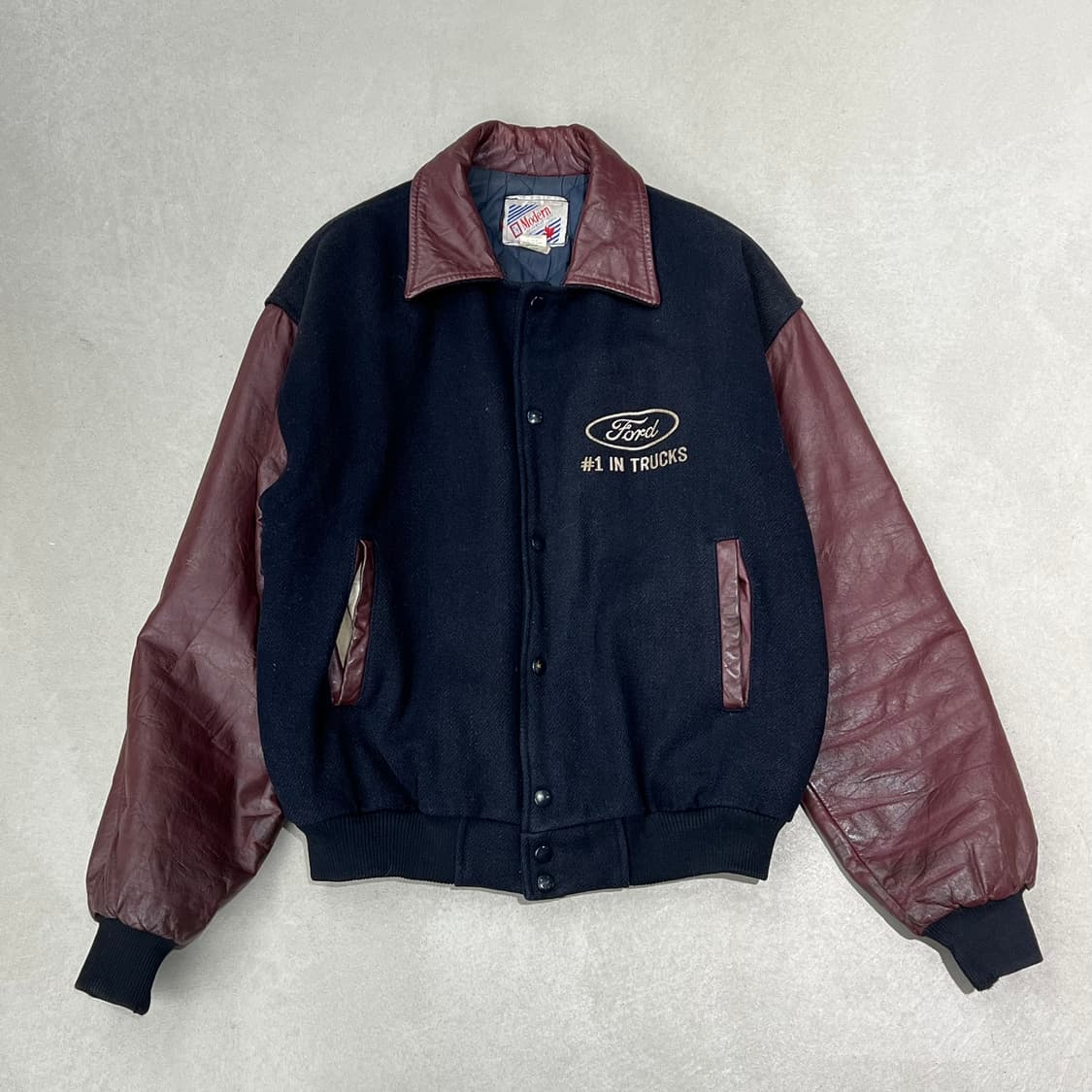 모던 하드웨어 레더소매 바시티자켓 s09125 상품이미지1