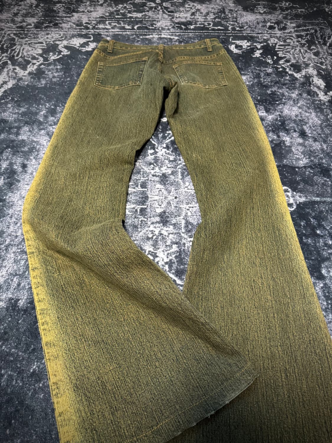 Beads Detail Olive Wash Flare Denim 상품이미지4
