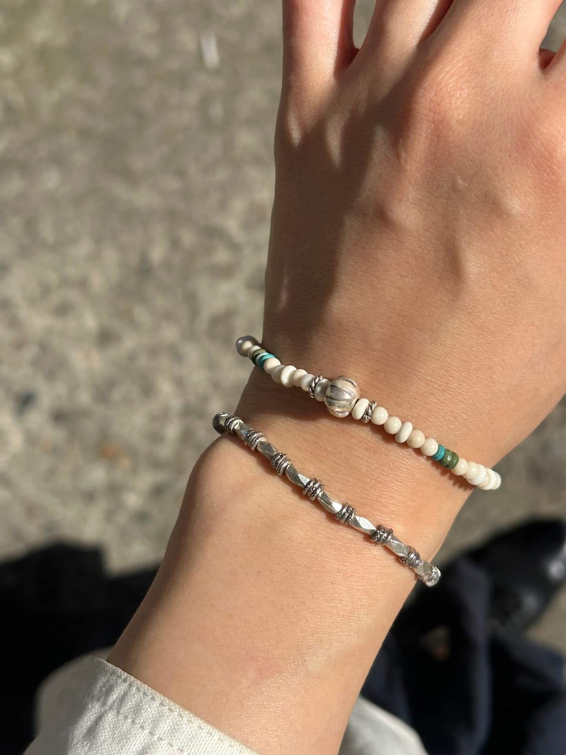 Faceted Beads Karen Silver Bracelet 상품이미지5