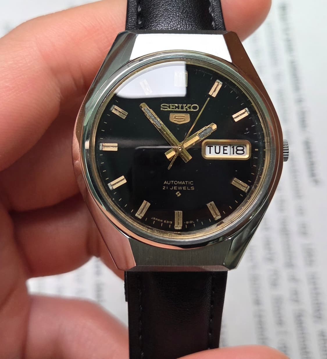 빈티지 세이코 데이데이트 오리지널 블랙다이얼 6319 오토매틱  상품이미지5
