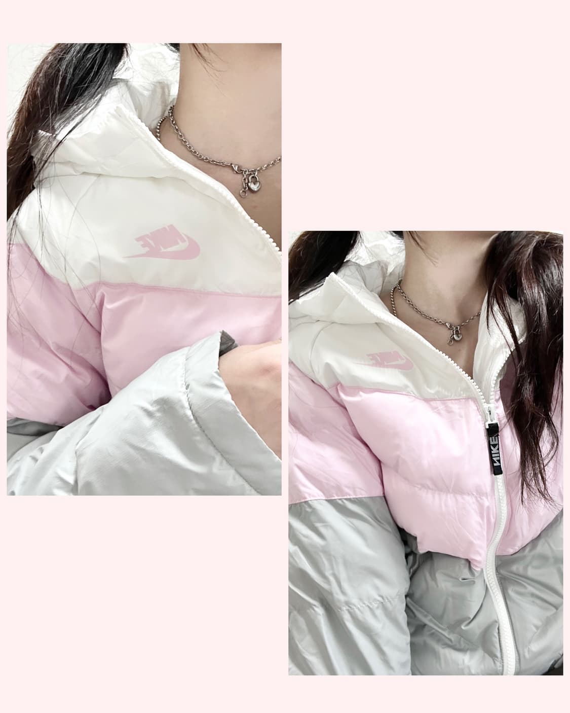 나이키 스우시 파스텔 배색 패딩 상품이미지1