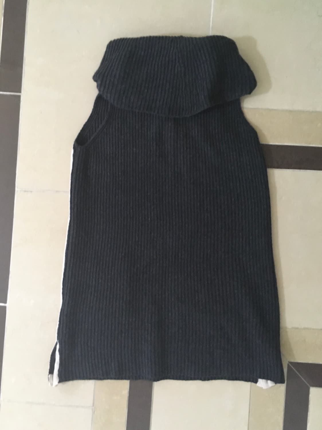 Wool trimming big turtle knit vest 상품이미지7